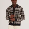 JOVIEN Check Print Button-Through Knit Polo