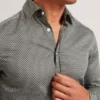 JOZEF Slim Fit Micro Geometric Print Shirt