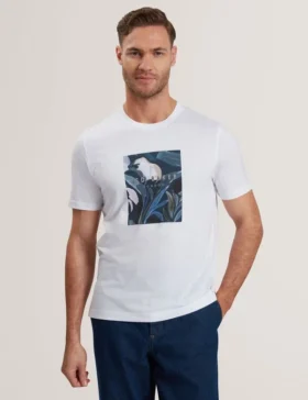 JUSTINO Short Sleeve Box Print Graphic T-Shirt