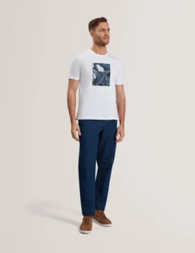 JUSTINO Short Sleeve Box Print Graphic T-Shirt
