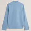 KALEND Herringbone Zip Neck Long Sleeve Polo