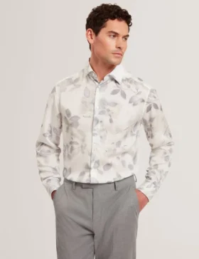 KALMILL Photograhic Leaf Print Regular Fit Shirt