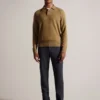 KAROLT Cashmere Knit Long Sleeve Polo Top