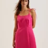 KAVALA Tie Strap Square Neck Mini Dress
