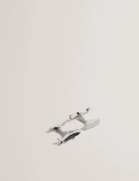 KIPPPER Fish Shape Branded Metal Cufflinks