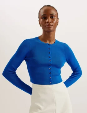 KKLARA Scallop Trim Cardigan