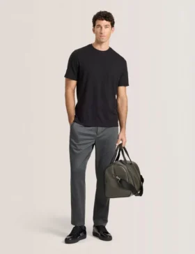 KNIT TWILL ELASTIC TROUSERS Iron Gate Heather
