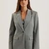 KOA Oversized Herringbone Single Breasted Blazer