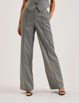 KOAT Herringbone Wide Leg Tailored Trousers