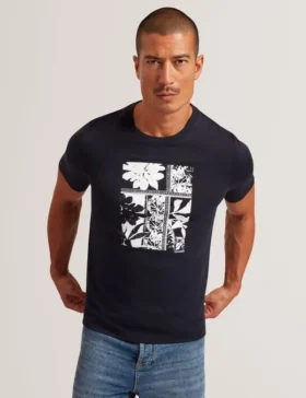 KONEY Botanical Graphic Crew Neck T-Shirt
