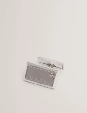 KRISTOL Crystal Detail Brushed Metal Cufflinks