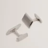 KRISTOL Crystal Detail Brushed Metal Cufflinks