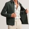 KUMARH Linen Blend Zip Up Harrington Jacket