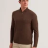 KURNLE T Knit Half Zip Funnel Neck Jumper