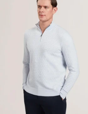 KURNLE T Knit Half Zip Funnel Neck Jumper