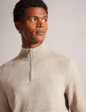 KURNLE T Knit Half Zip Funnel Neck Jumper