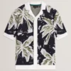KYES Short Sleeve Knitted Leaf Shirt