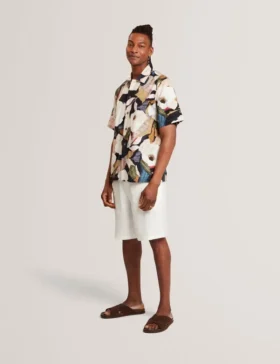 LANGDON Garden Print Relaxed Short Sleeve Shirt