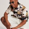 LANGDON Garden Print Relaxed Short Sleeve Shirt