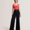 LAYDAA Striped Knit Square Neck Sleeveless Top