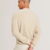 LEOCADI Herringbone Trim Textured Knit Sweater