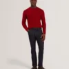 LEOCADI Herringbone Trim Textured Knit Sweater