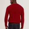 LEOCADI Herringbone Trim Textured Knit Sweater
