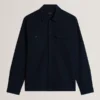 LEVON Jacquard Dotted Texture Utility Overshirt