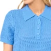LILAC Open Knit Short Sleeve Polo Shirt