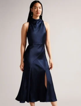 LILYMAY Cowl Neck Midi Dress