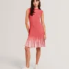 LILYO Ribbed Knit Flippy Hem Mini Dress