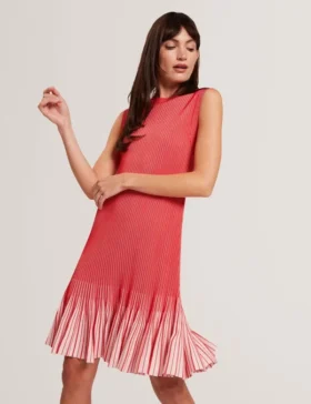 LILYO Ribbed Knit Flippy Hem Mini Dress