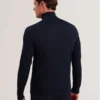 LIMEHAS Wool Quarter Zip Funnel Neck Sweater
