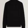 LIMEHAS Wool Quarter Zip Funnel Neck Sweater