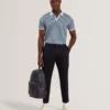 LIRIEN Geometric Jacquard Pique Polo Shirt