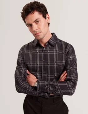 LIRRA Retro Check Print Long Sleeve Shirt