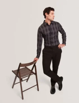 LIRRA Retro Check Print Long Sleeve Shirt