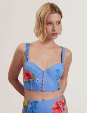 LORIIAA Printed Underwired Bikini Top