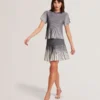 LOTTTII Textured Stripe Knit Flippy Mini Skirt