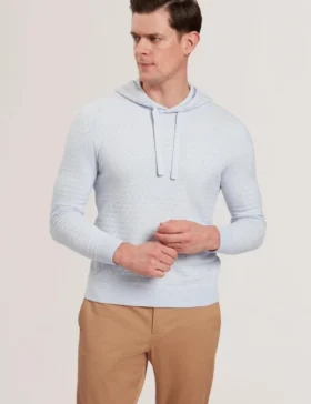 LOULAR Textured T Knit Wool Blend Hoodie