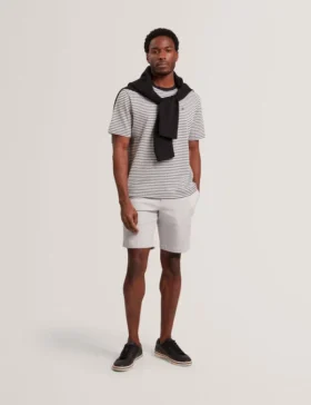 LOWETON Slim Leg Stretch Cotton Chino Shorts