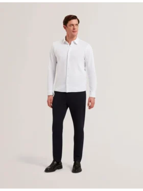 LUCKEY Long Sleeve Pique Cotton Jersey Shirt