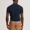 LUTHEN Zig Zag Knit Open Neck Polo