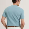 LUTHEN Zig Zag Knit Open Neck Polo
