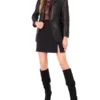 LYNDE Leather Single Breasted Blazer