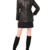 LYNDE Leather Single Breasted Blazer