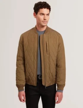 MAILINS Diamond Quilted Zip Bomber Jacket
