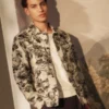 MAIRIS Shaded Floral Print Jacquard Overshirt