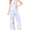 MATIA Lily Print Linen Blend Shell Top