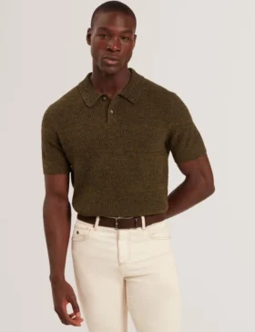 MAVIK Short Sleeve Twist Stitch Detail Polo